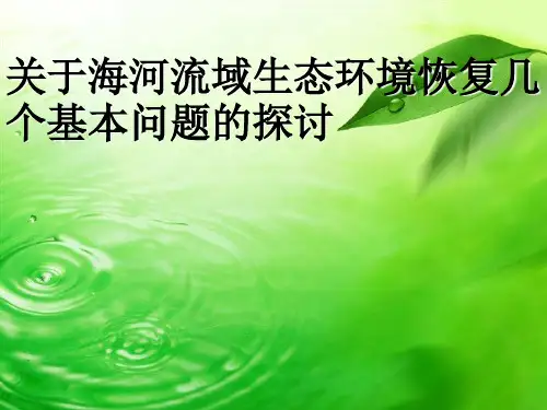 海河流域水污染与治理.