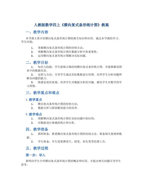 人教版数学四上《横向复式条形统计图》教案