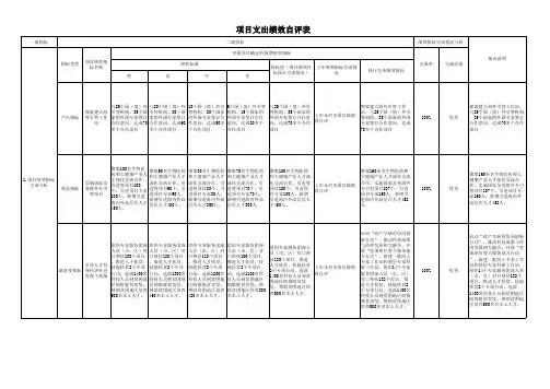 项目支出绩效自评表