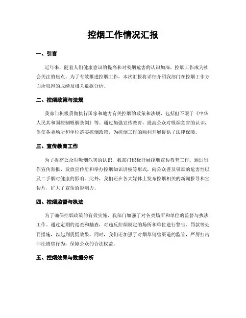 控烟工作情况汇报