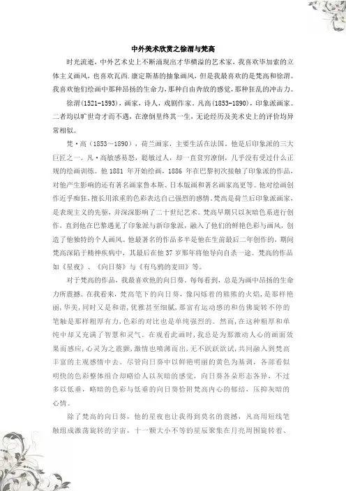 中外美术欣赏之徐渭与梵高