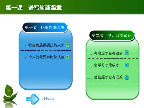 最新德育第一课第一节职业伴随人生PPT课件
