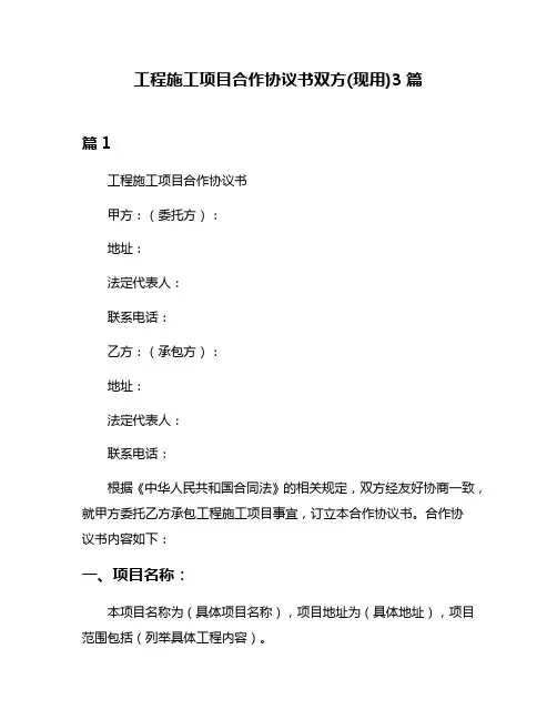 工程施工项目合作协议书双方(现用)3篇