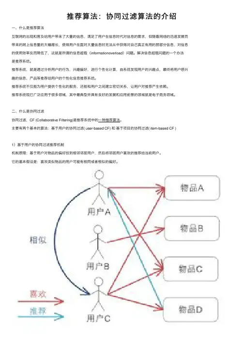推荐算法：协同过滤算法的介绍