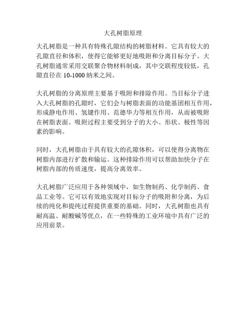 大孔树脂原理