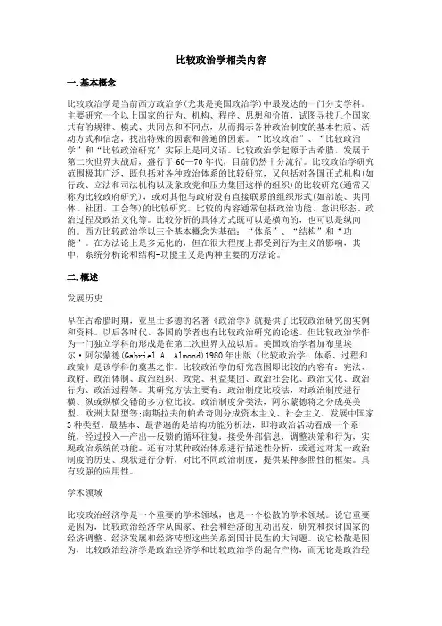 比较政治学相关内容
