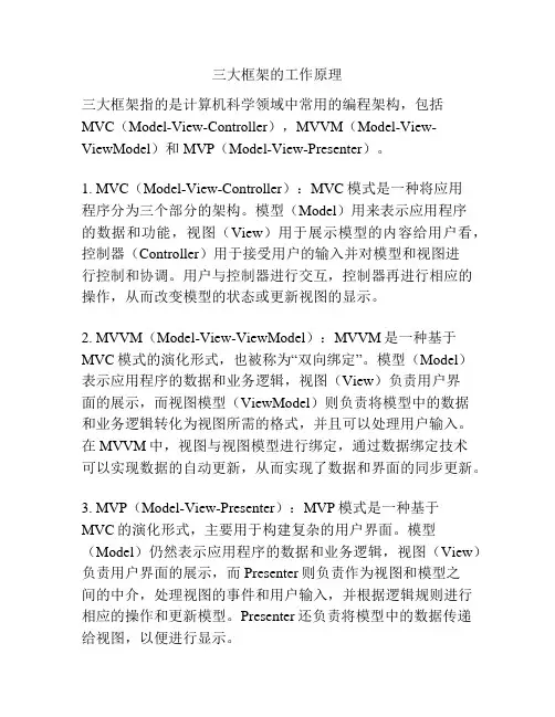 三大框架的工作原理