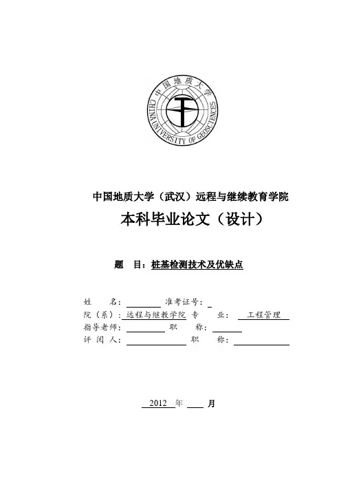 桩基检测技术及优缺点【精品论文】