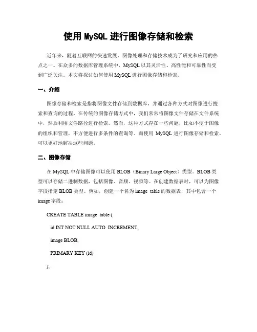 使用MySQL进行图像存储和检索
