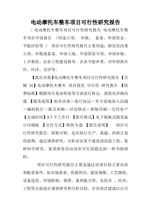 电动摩托车整车项目可行性研究报告.doc
