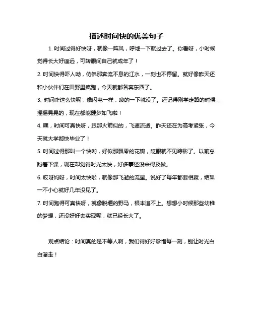 描述时间快的优美句子