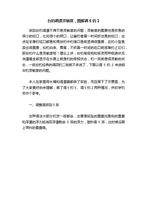 台钓调漂灵敏度，图解调5钓2