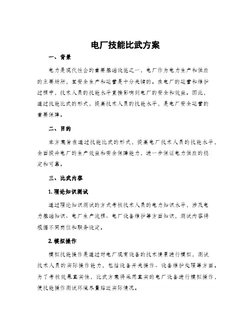 电厂技能比武方案