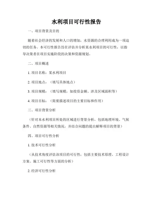 水利项目可行性报告