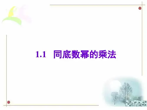 北师大版七下数学第一章整式的乘除第1节《同底数幂的乘法》