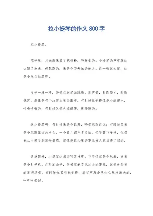 拉小提琴的作文800字