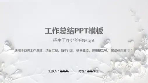 【通用】招生工作经验总结ppt