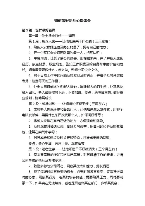 如何带好新兵心得体会
