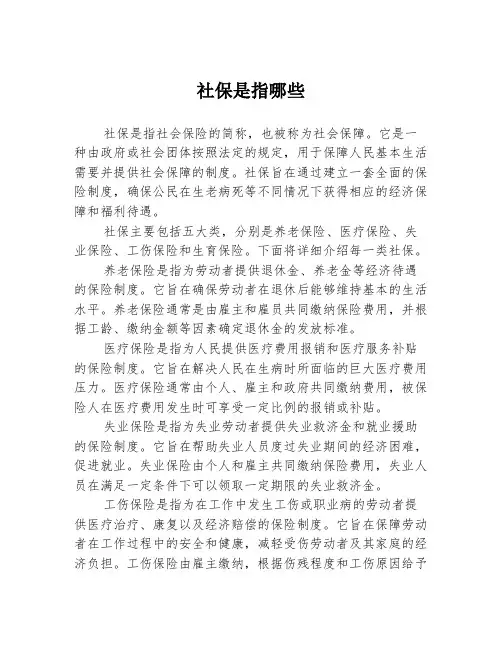 社保是指哪些