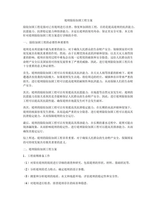 堤坝除险加固工程方案