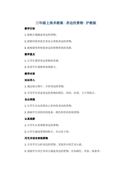 三年级上美术教案-身边的景物-沪教版