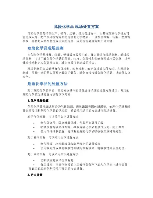 危险化学品 现场处置方案