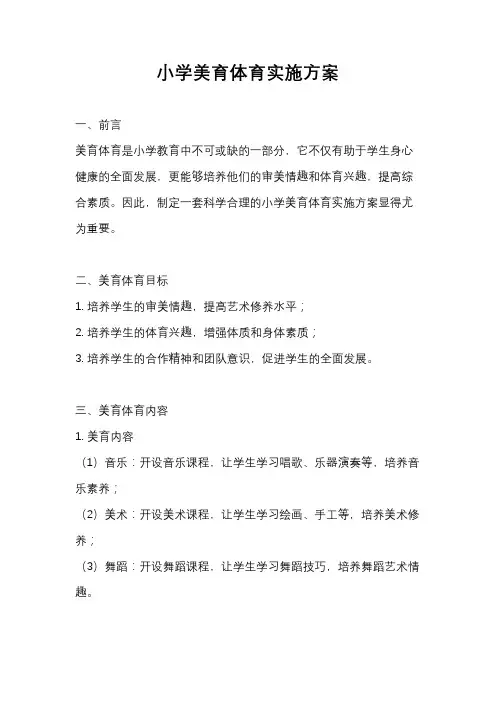 小学美育体育实施方案
