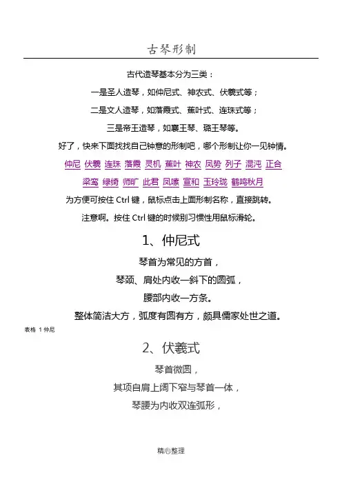 古琴形制