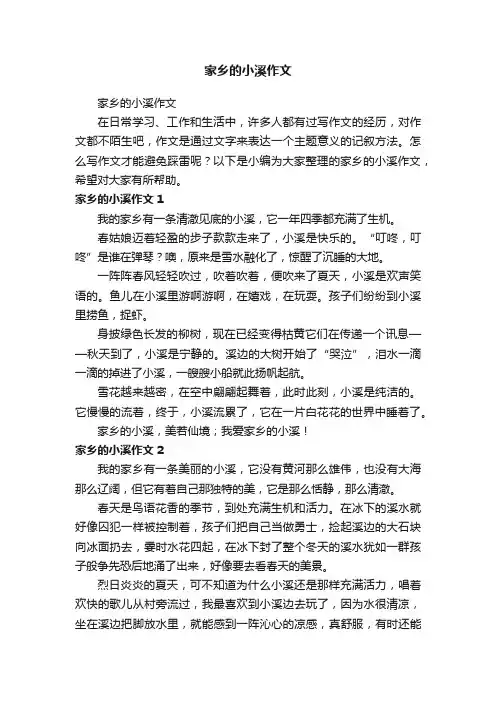 家乡的小溪作文