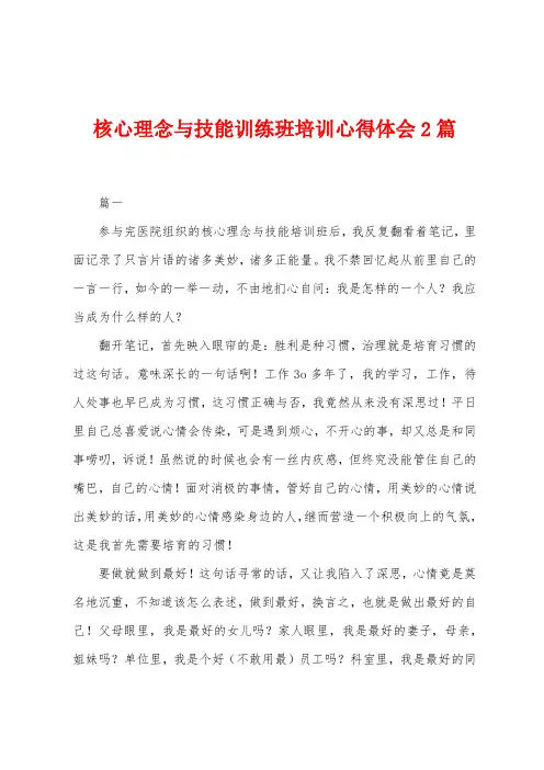 核心理念与技能训练班培训心得体会2篇