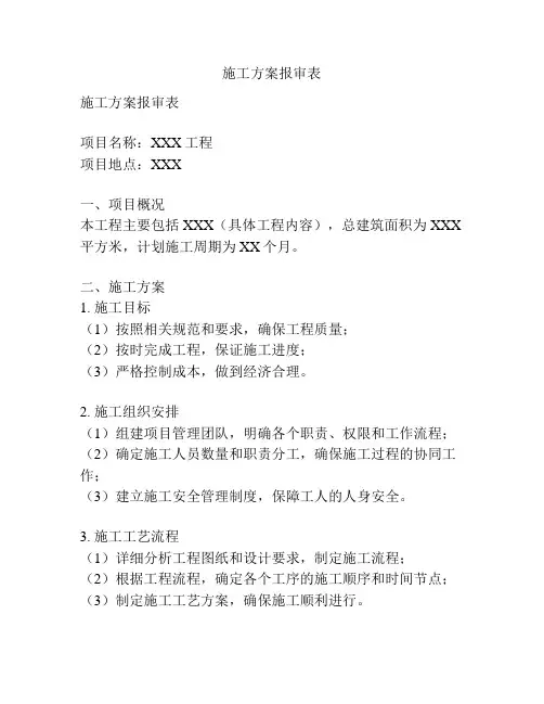 施工方案报审表