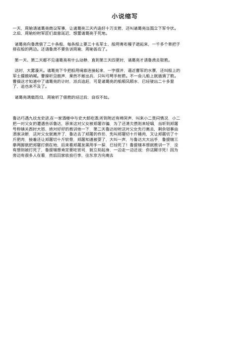 小说缩写——精选推荐