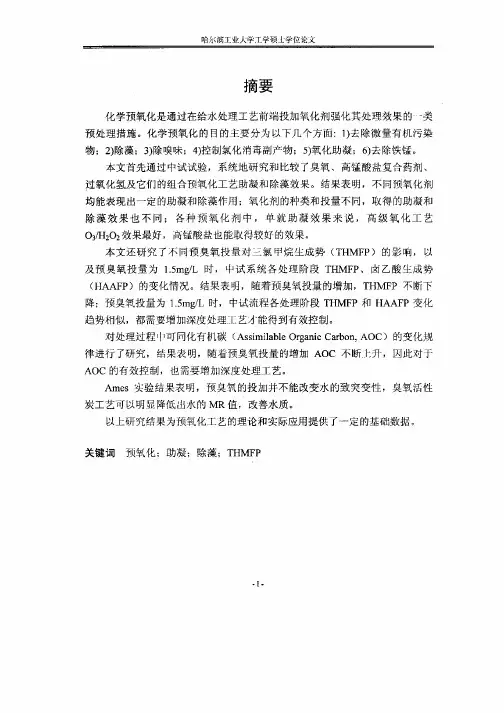 预氧化工艺的研究和比较