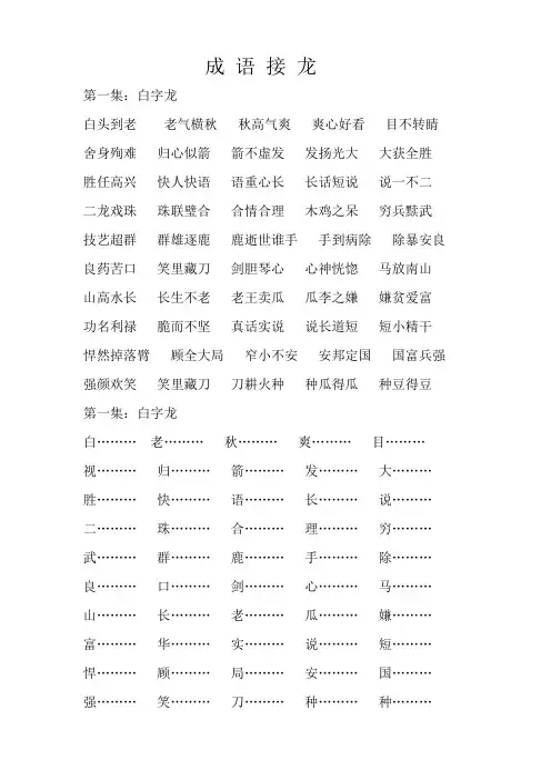 成语接龙20集