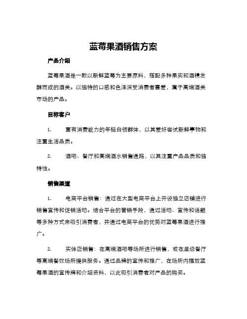 蓝莓果酒销售方案