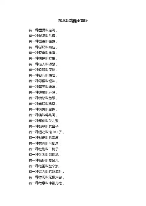 东北话精髓全篇版