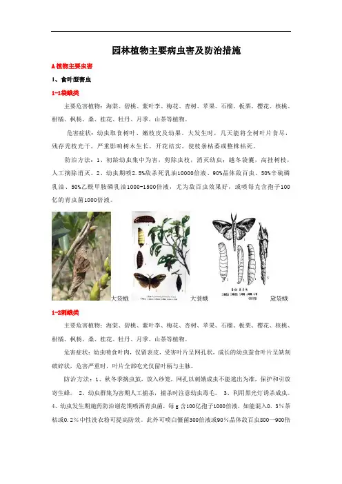 园林植物主要病虫害及防治措施