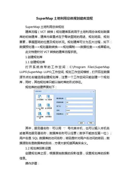 SuperMap土地利用总体规划建库流程