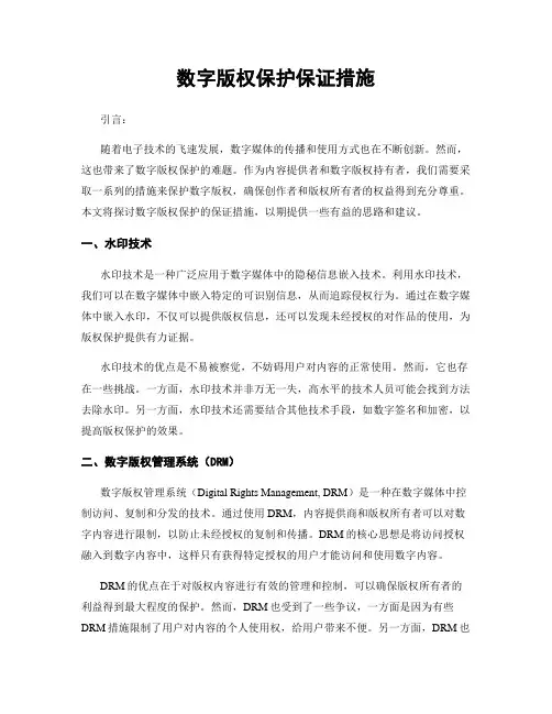 数字版权保护保证措施