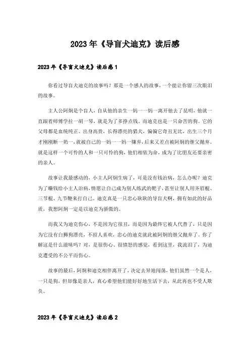 2023年《导盲犬迪克》读后感_5
