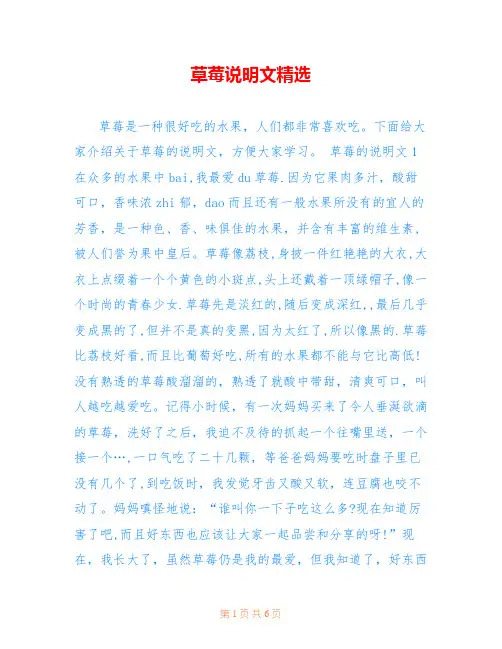 草莓说明文精选