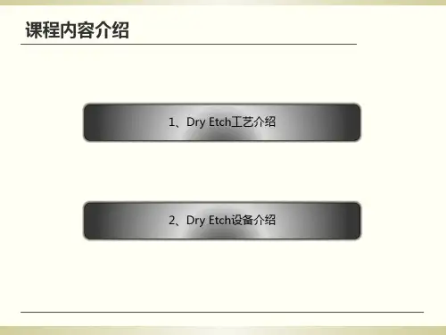 DryEtch工艺及设备介绍
