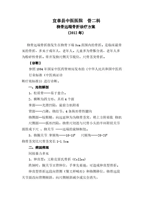 【免费下载】桡骨远端骨折诊疗方案