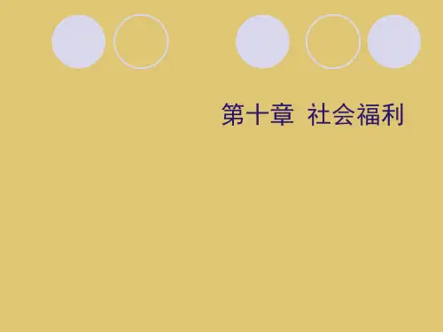 第十章 社会福利《社会保障概论》PPT课件