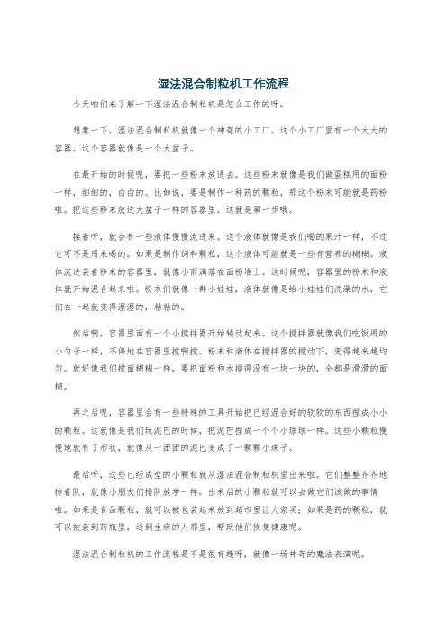 湿法混合制粒机工作流程