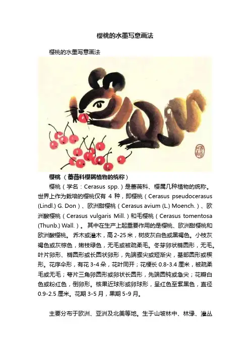 樱桃的水墨写意画法