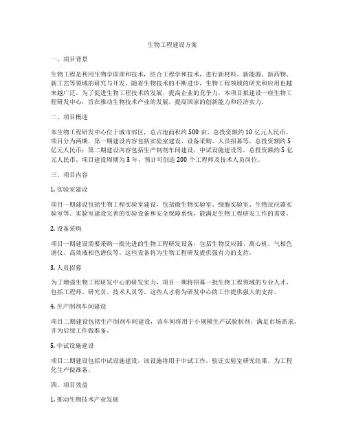 生物工程建设方案