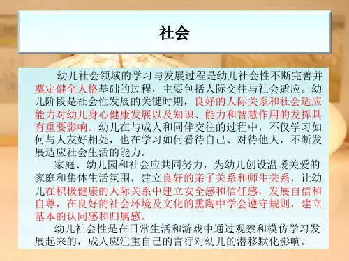 《3-6岁儿童与学习发展指南》社会领域