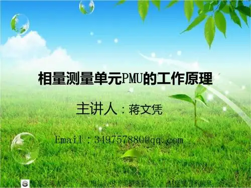 蒋文凭 相量测量单元PMU的工作原理