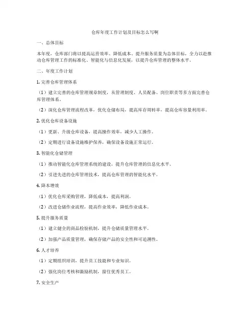 仓库年度工作计划及目标怎么写啊